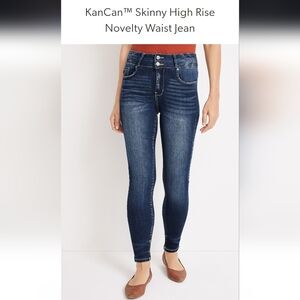 KanCan Blue Skinny Jeans with Stretch and Fading